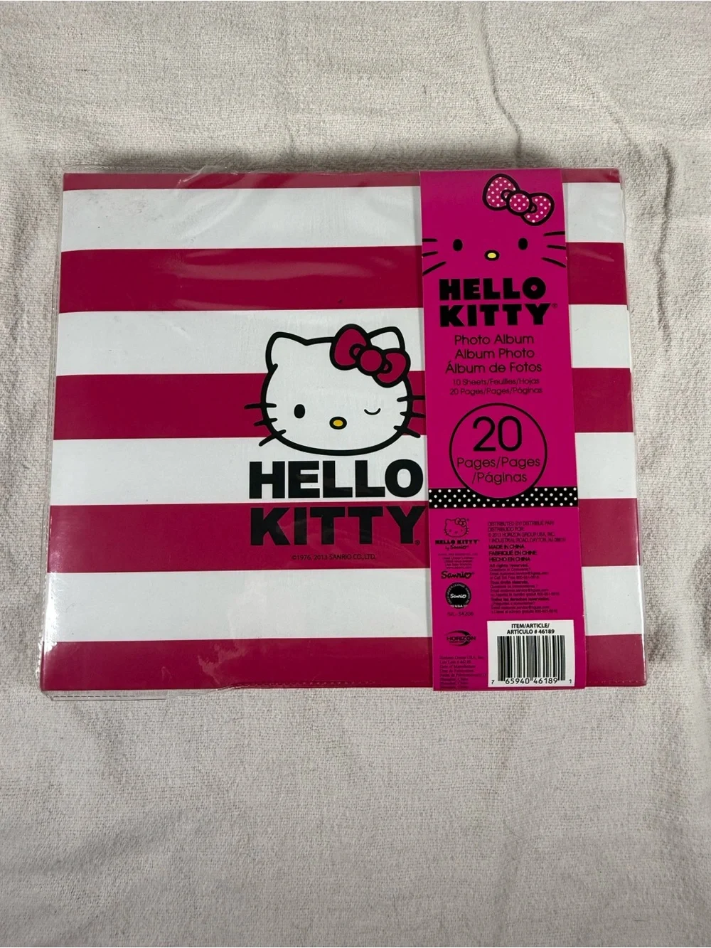 Sanrio Hello Kitty 20 Pages Pink & White Striped Photo Album
